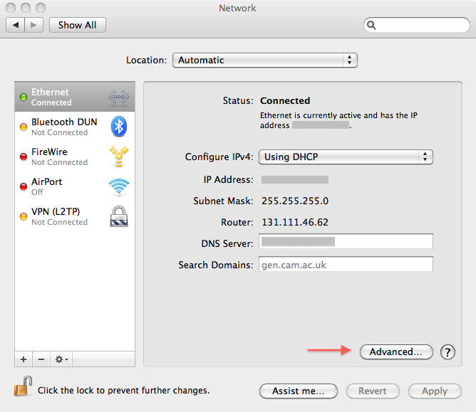 Mac Network Settings