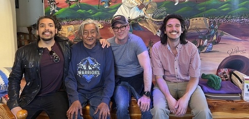 J. Victor Moreno Mayar, Clifford Tsosie, Eske Willerslev and Thomaz Pinotti. Credit David Meltzer